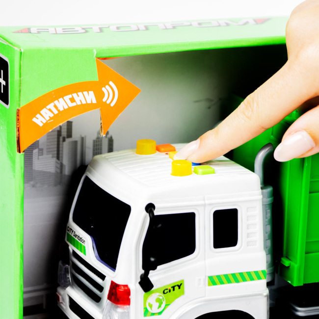 Транспорт и спецтехника - Машина игрушечная Автопром Мусоровоз 1:16 (7671A)#3