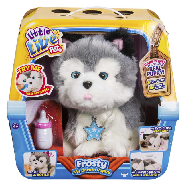 Мягкие животные - Интерактивная игрушка Little Live Pets Ласковый щенок хаски Фрости (28278)#4