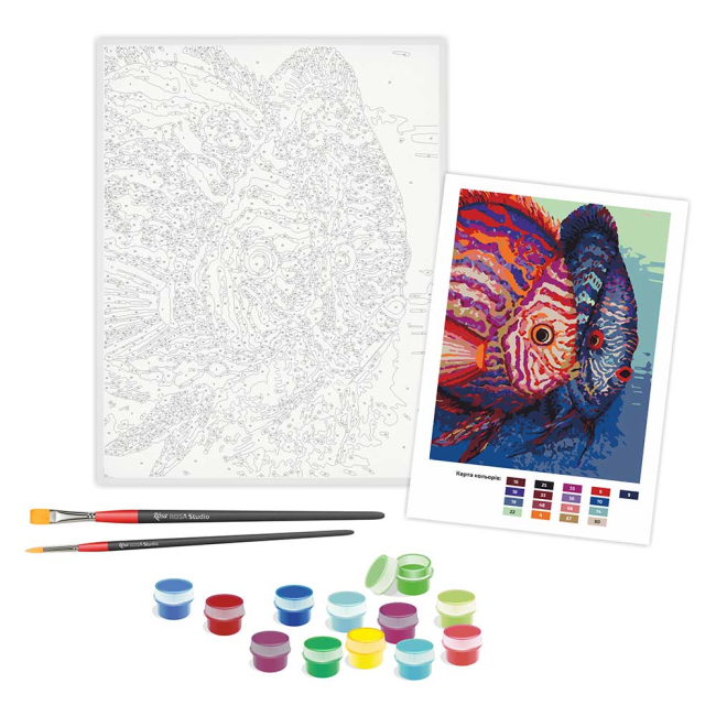 Товары для рисования - Набор для творчества Rosa Kids Акриловый живопись Рыбы (N00013100)#2