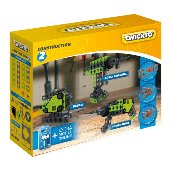 Конструктори з унікальними деталями - Конструктор Twickto Construction 2 Дриль та перфоратор (6413967)#2