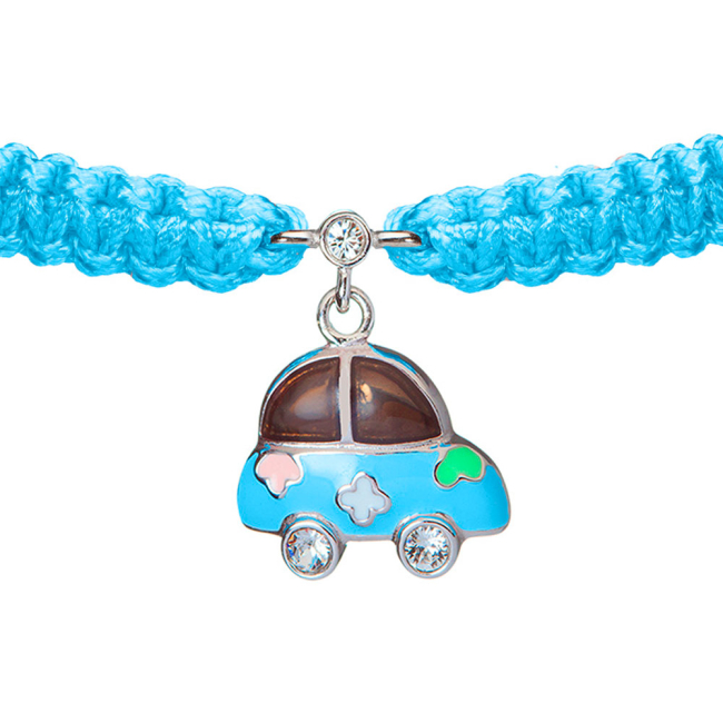 Ювелірні прикраси - Браслет UmaUmi Машинка срібло блакитний (410543400604)#2
