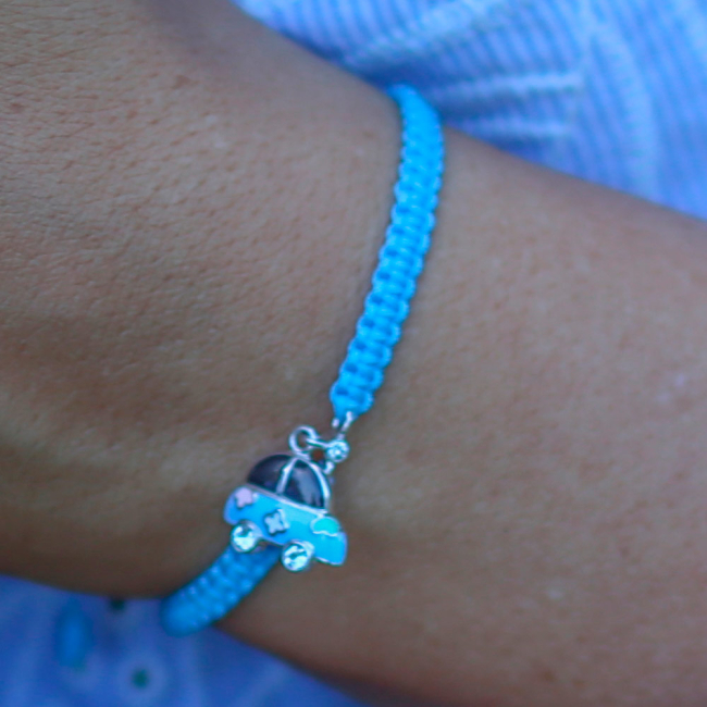 Ювелірні прикраси - Браслет UmaUmi Машинка срібло блакитний (410543400604)#3