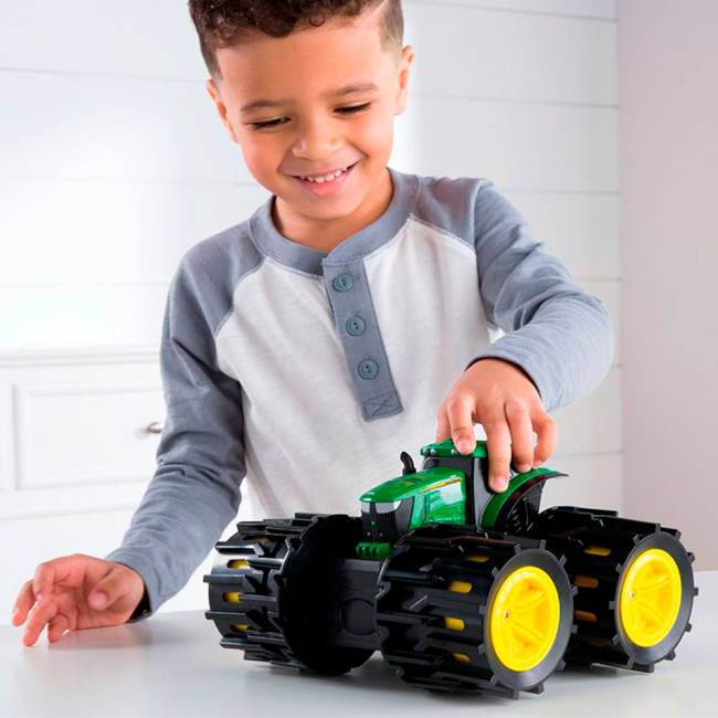 Транспорт і спецтехніка - Машинка Tomy John Deere Monster treads Трактор з великими колесами (46645)#3