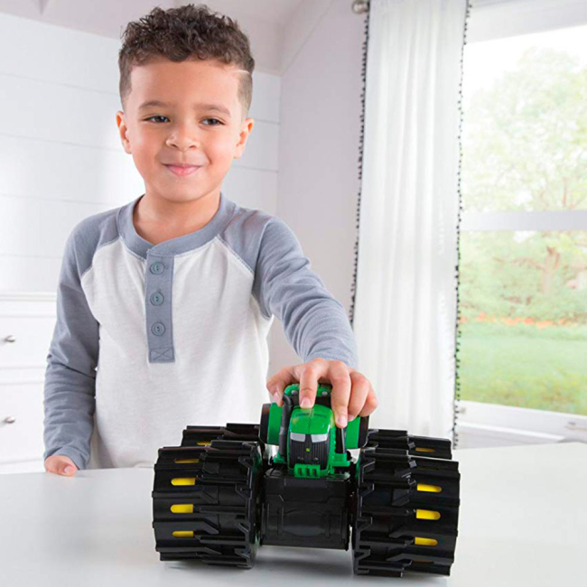 Транспорт і спецтехніка - Машинка Tomy John Deere Monster treads Трактор з великими колесами (46645)#4