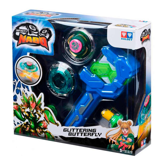 Волчки и боевые арены - Волчок Auldey Infinity Nado Атлетик Искрящаяся бабочка (YW624503)#3