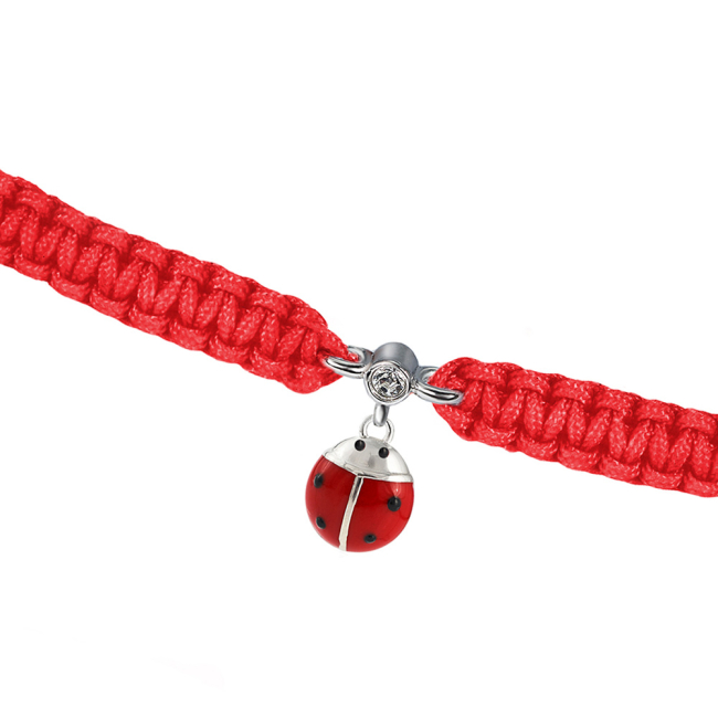 Ювелірні прикраси - Браслет UmaUmi Божа корівка срібло червоний (3034215777409)#2