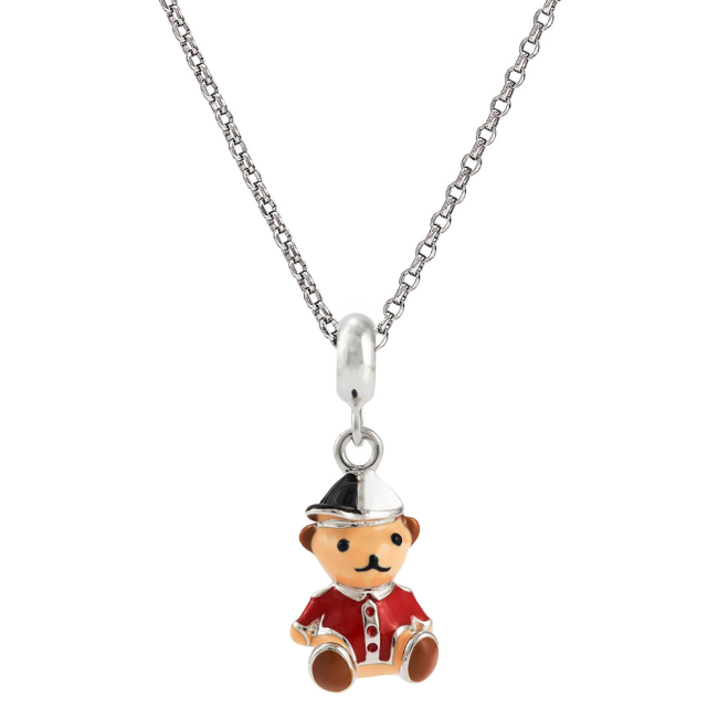 Ювелірні прикраси - Кулон UmaUmi Ведмедик у кепці срібло червоний (9885419523118)#3