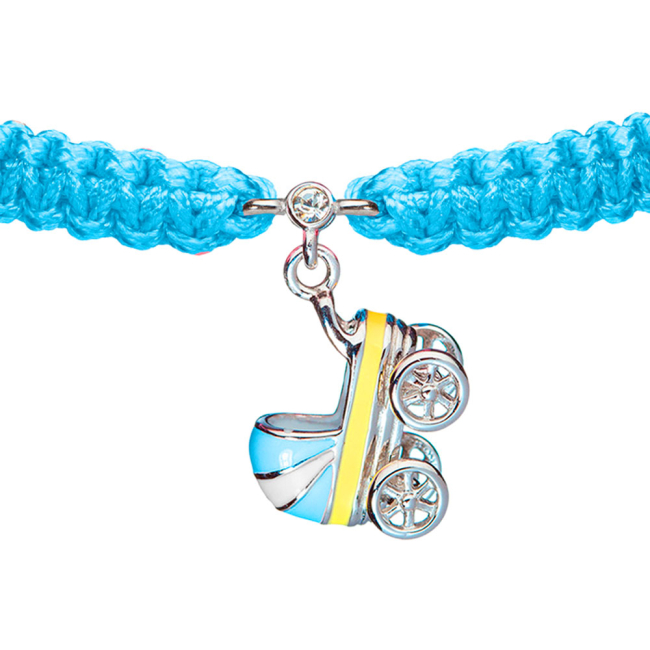 Ювелірні прикраси - Браслет UmaUmi Коляска срібло блакитний (5221659905897)#2
