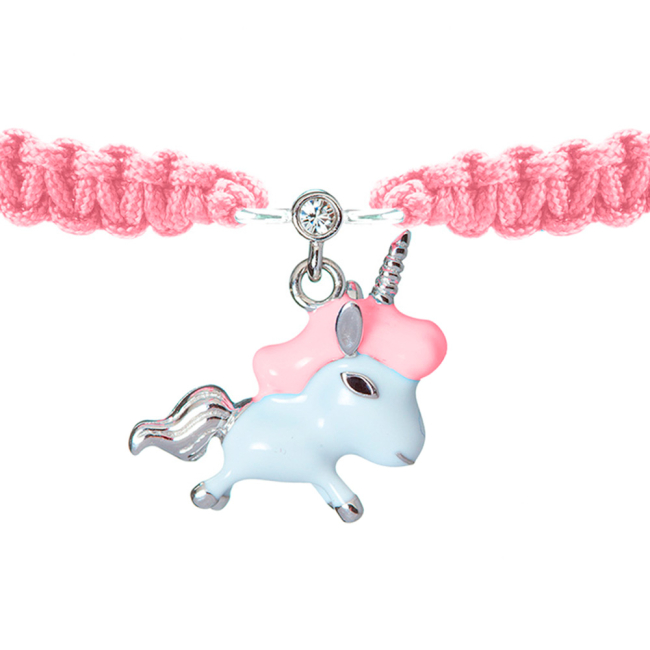 Ювелірні прикраси - Браслет UmaUmi Єдиноріг срібло рожевий (5438677685506)#2