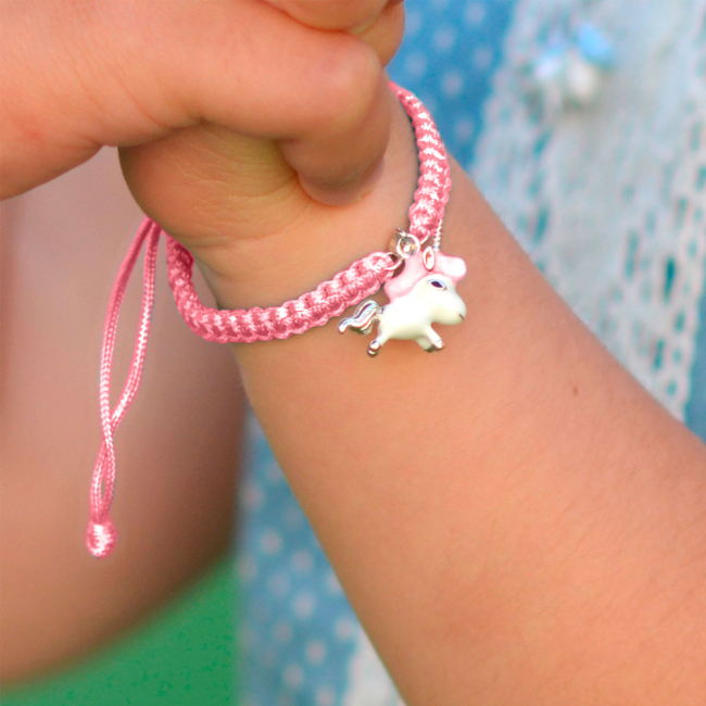 Ювелірні прикраси - Браслет UmaUmi Єдиноріг срібло рожевий (5438677685506)#3