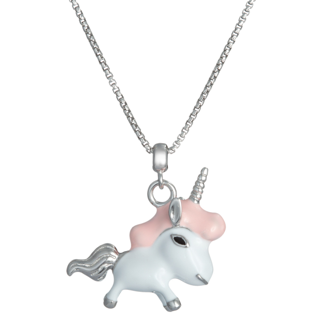 Ювелирные украшения - Кулон UmaUmi Единорог серебро розовый (1529058617774)#2