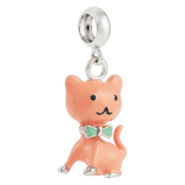 Ювелірні прикраси - Кулон UmaUmi Котик срібло кораловий (4589077897783)#2