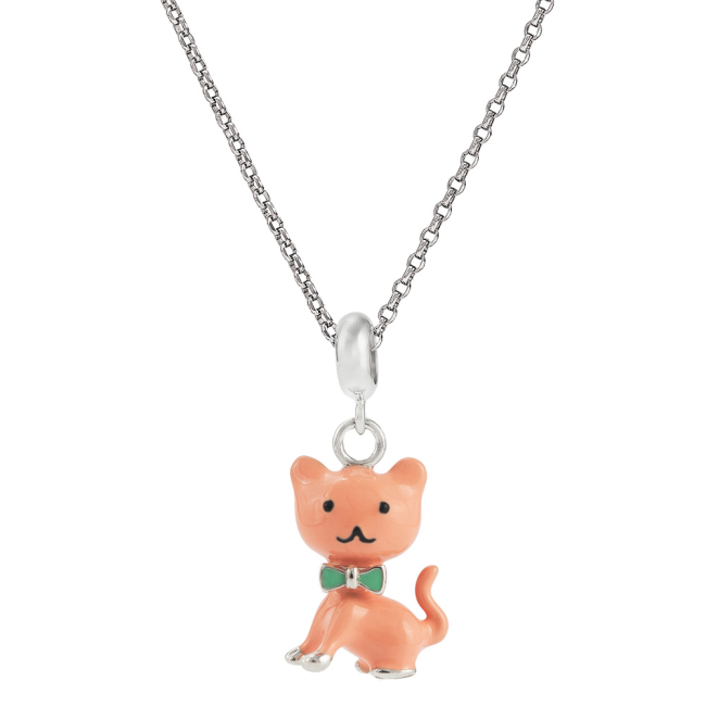 Ювелірні прикраси - Кулон UmaUmi Котик срібло кораловий (4589077897783)#3