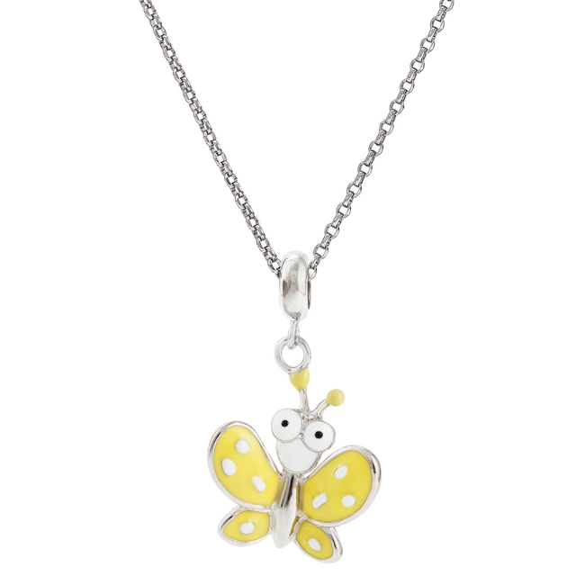 Ювелірні прикраси - Кулон UmaUmi Метелик срібло жовтий (6382080796306)#3