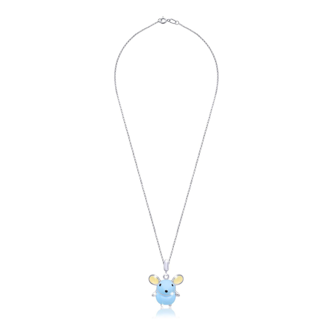 Ювелирные украшения - Кулон UmaUmi Мышка серебро голубой (9869413899479)#2