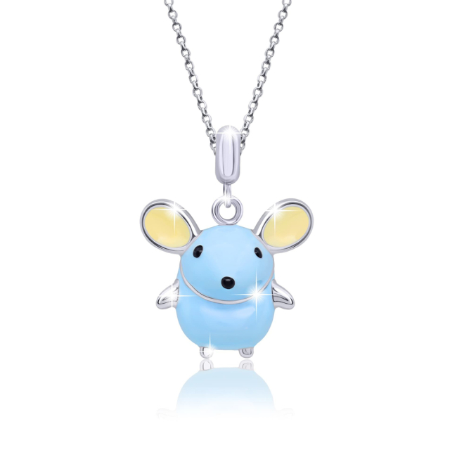 Ювелирные украшения - Кулон UmaUmi Мышка серебро голубой (9869413899479)#3
