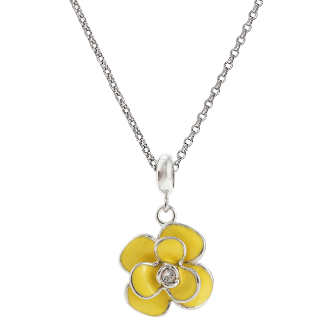 Ювелірні прикраси - Кулон UmaUmi Піон срібло жовтий (9700382907812)#3