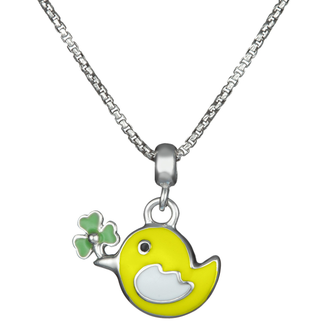 Ювелірні прикраси - Кулон UmaUmi Пташка срібло жовтий (7704374998606)#2