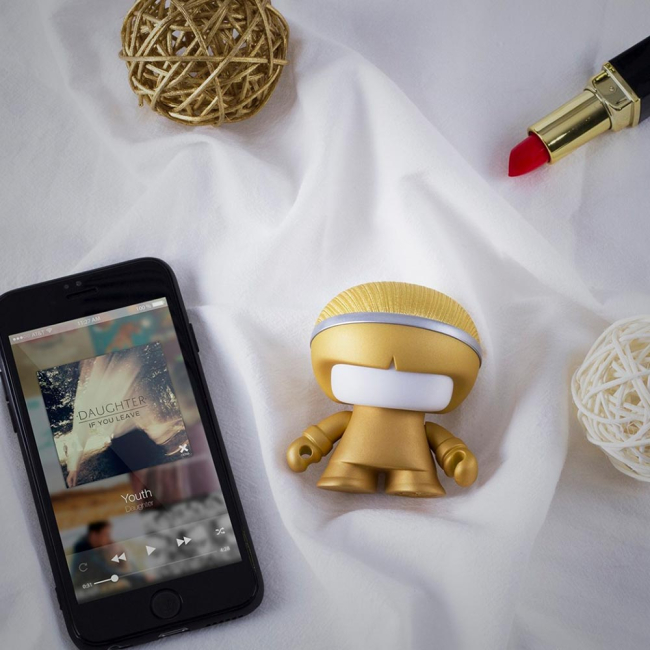 Колонки - Портативна колонка Xoopar Mini Xboy LED з ремінцем золотиста 7 см (XBOY81001.13A)#3