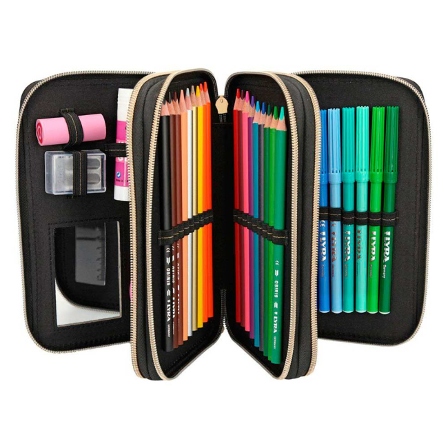 Пеналы и кошельки - Пенал Top Model с канцелярией чёрный (0410378)#2