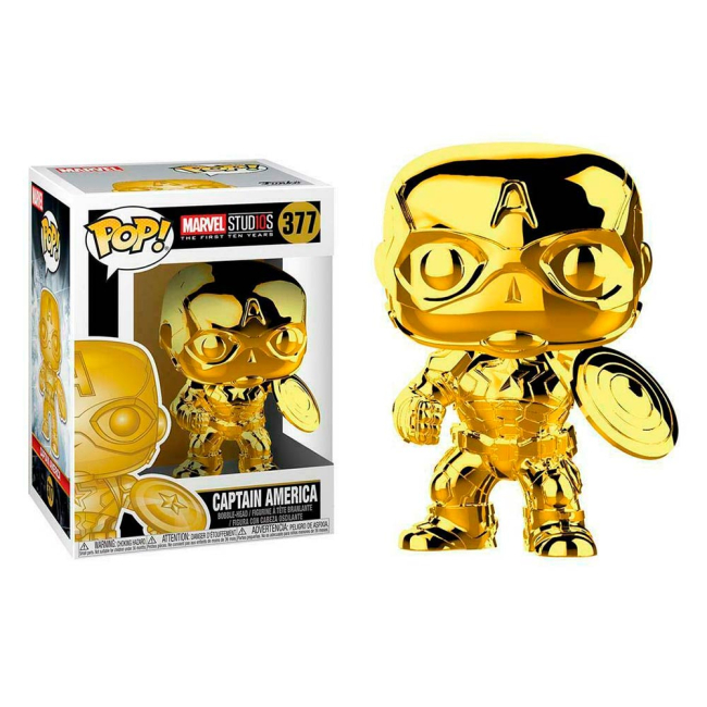 Фигурки персонажей - Фигурка Funko Pop Avengers Золотой хром Капитан Америка (33515)#2