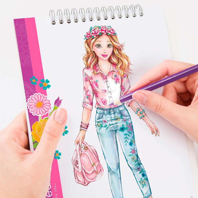 Товари для малювання - Блокнот з трафаретами Make it Real Квіткова фантазія (MR3202) (542324)#5