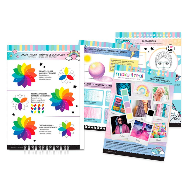 Товари для малювання - Блокнот з трафаретами Make it Real Модна вечірка (MR3205) (542326)#3