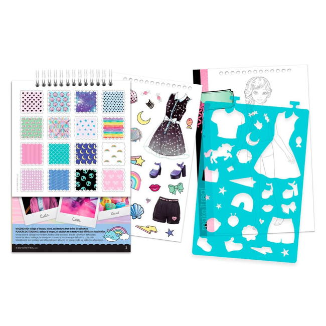 Товари для малювання - Блокнот з трафаретами Make it Real Модна вечірка (MR3205) (542326)#4