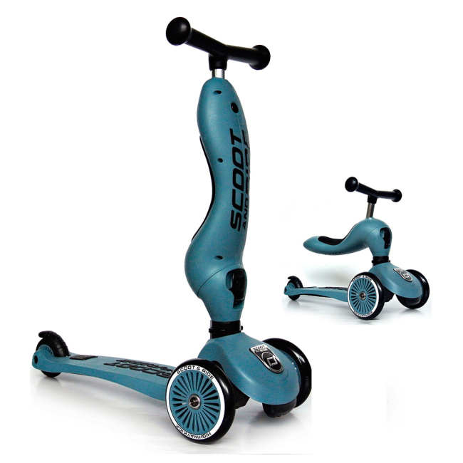 Самокаты - Самокат-беговел Scoot&Ride Highwaykick серо-синий (SR-160629-STEEL)#3