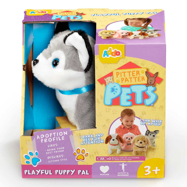 М'які тварини - Інтерактивна іграшка Addo Pitter patter pets Цуценя сіре звук (315-11121/4)#2