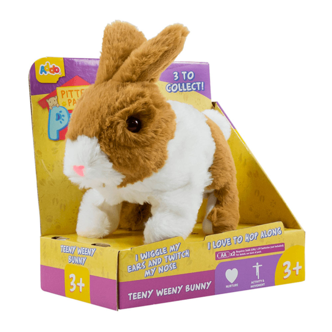 М'які тварини - Інтерактивна іграшка Addo Pitter patter pets Біло-коричневе кроленя (315-11112-B/1)#2