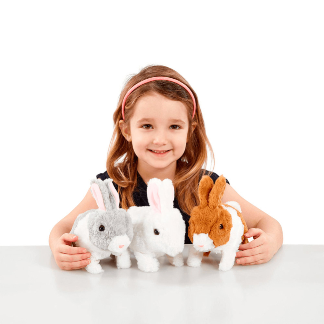 М'які тварини - Інтерактивна іграшка Addo Pitter patter pets Біло-коричневе кроленя (315-11112-B/1)#3
