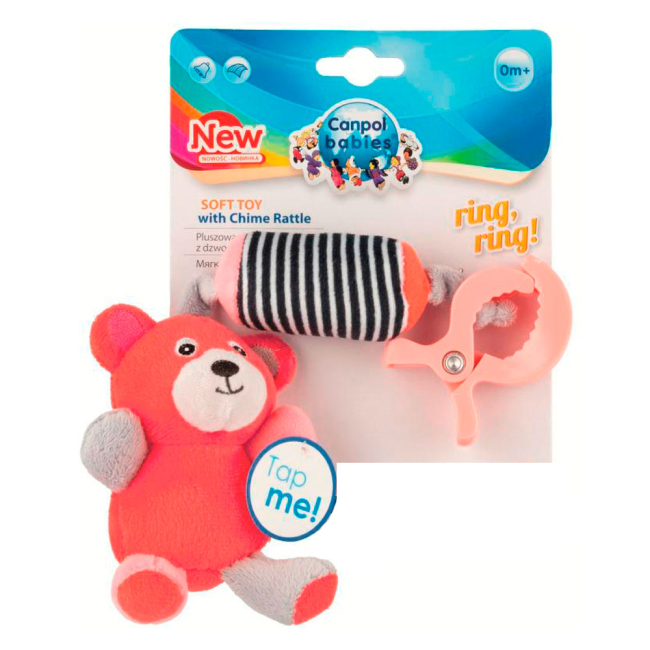 Подвески, мобили - Подвеска Canpol babies Мишка с погремушкой коралловый (68/054_cor)#2