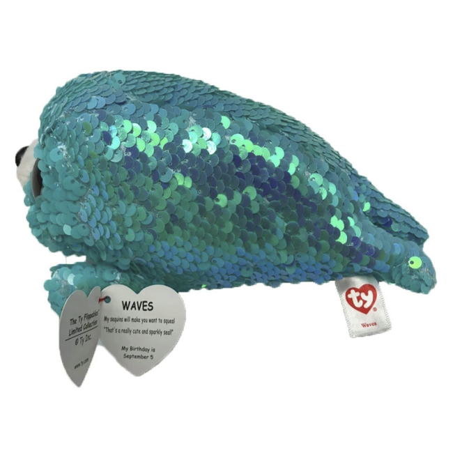 Мягкие животные - Мягкая игрушка TY Flippables Тюлень Вейвс 15 см (36676)#3