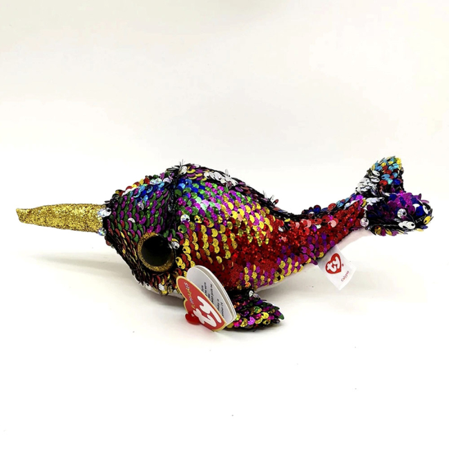 Мягкие животные - Мягкая игрушка TY Flippables Нарвал Калипсо 15 см (36675)#3