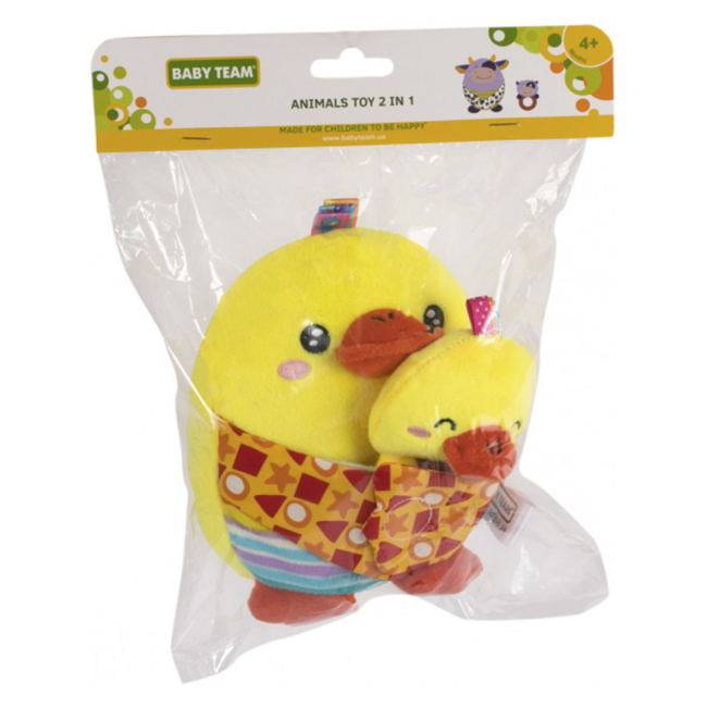 Развивающие игрушки - Мягкая игрушка с прорезывателем Baby Team Зверюшки 2 в 1 Цыплёнок (8536/2)#5