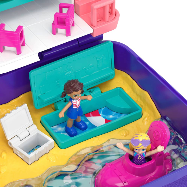 Ляльки - Набір Polly Pocket Валізка розваг Пляжний Флюг Рюкзак (FRY39/FRY40)#3