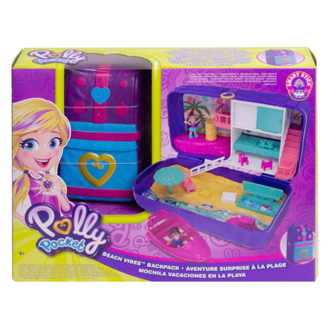 Ляльки - Набір Polly Pocket Валізка розваг Пляжний Флюг Рюкзак (FRY39/FRY40)#4