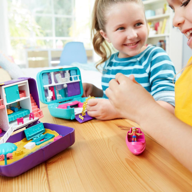 Ляльки - Набір Polly Pocket Валізка розваг Пляжний Флюг Рюкзак (FRY39/FRY40)#5