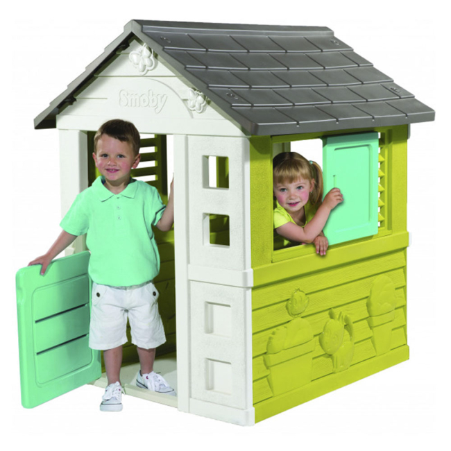 Ігрові комплекси, гойдалки, гірки - Ігровий будиночок Smoby Райдужний зі ставнями (810710)#3