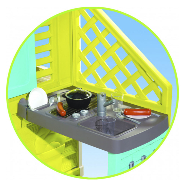 Ігрові комплекси, гойдалки, гірки - Ігровий будиночок Smoby Райдужний із кухнею (810711)#3
