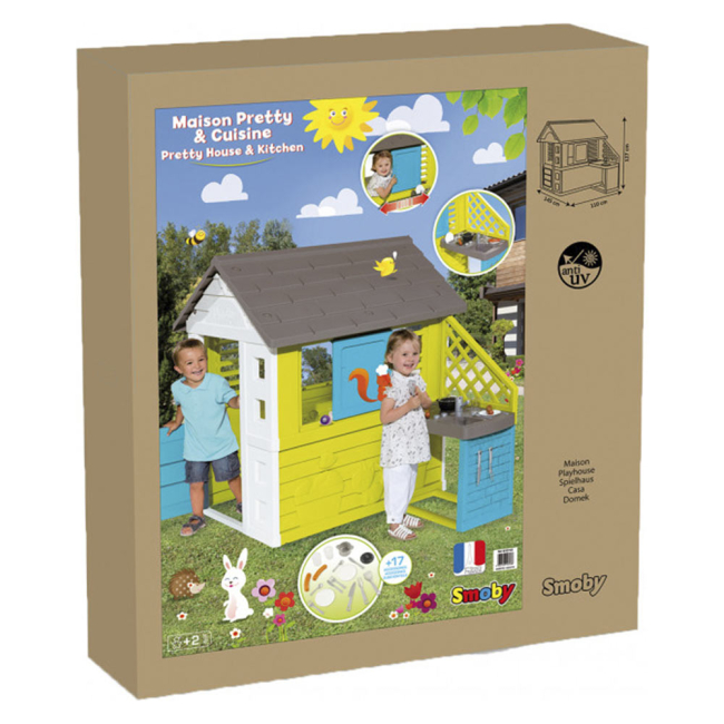 Ігрові комплекси, гойдалки, гірки - Ігровий будиночок Smoby Райдужний із кухнею (810711)#4