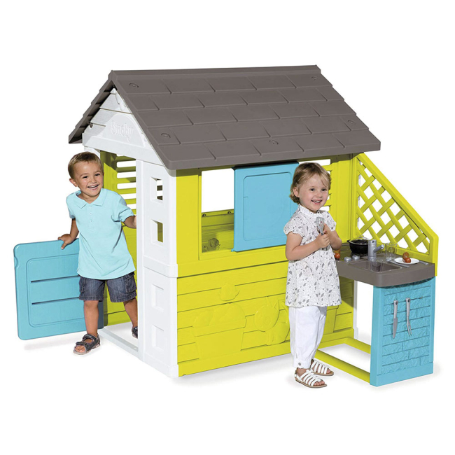 Ігрові комплекси, гойдалки, гірки - Ігровий будиночок Smoby Райдужний із кухнею (810711)#5