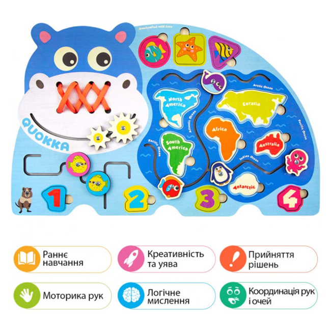 Розвивальні іграшки - Іграшка для розвитку Quokka Бегемот актівіті борд (QUOKA001AB)#2