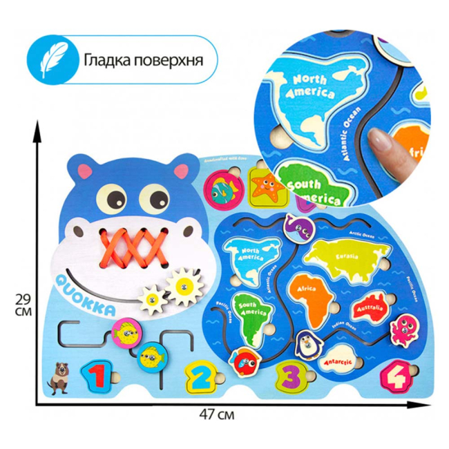 Розвивальні іграшки - Іграшка для розвитку Quokka Бегемот актівіті борд (QUOKA001AB)#5