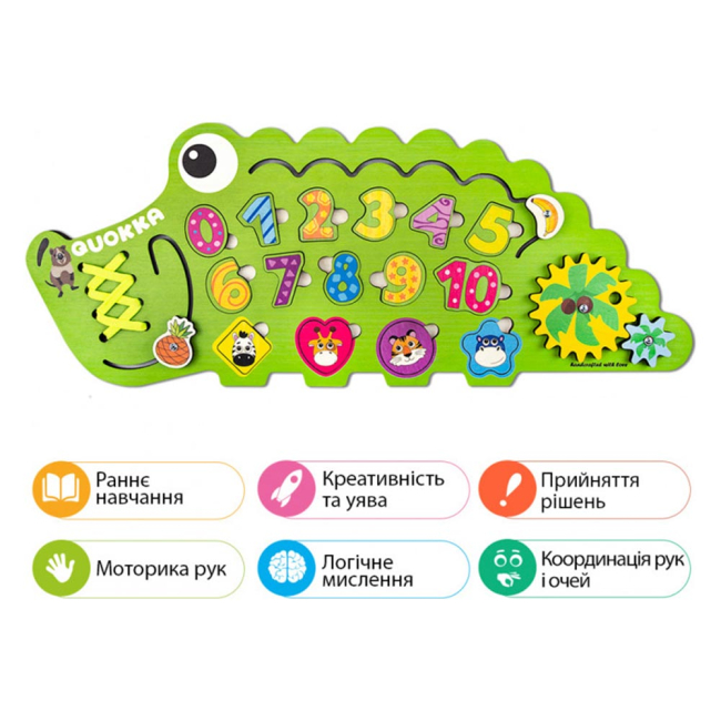 Развивающие игрушки - Игрушка для развития Quokka Крокодил активити борд (QUOKA002AB)#4