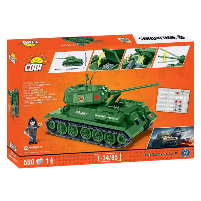 Конструктори з унікальними деталями - Конструктор COBI World of tanks Танк Т-34/85 (COBI-3005A)#2