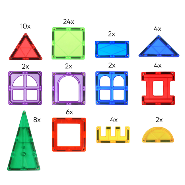 Магнітні конструктори - Конструктор Magplayer Магнітні плитки 70 елементів (MPL-70)#8
