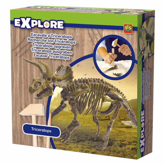 Научные игры, фокусы и опыты - Набор Ses Creative Исследователь Раскопки скелета Трицератопса (25029S)#4