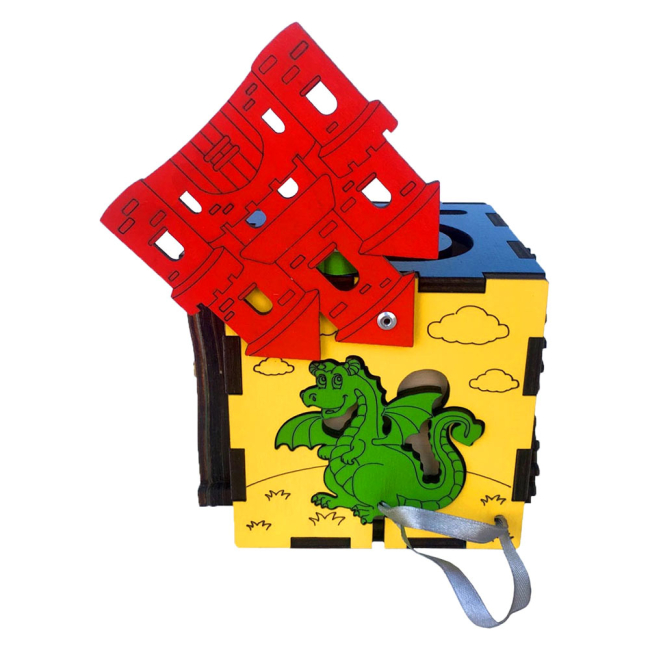 Развивающие игрушки - Развивающая игрушка Little Panda Бизикуб с драконом 10 см (10-544114)#2